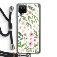 Botanical sweet flower heaven: Samsung Galaxy A12 Transparant Hoesje met koord