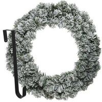 Kerstkrans 60 cm - groen - besneeuwd - met hanger/ophanghaak - kerstversiering - Kerstkransen - thumbnail