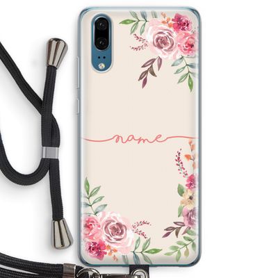Rozen: Huawei P20 Transparant Hoesje met koord