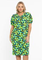 Yoek Jurk met kraag ESTELLE | Turquoise | Maat 46/48
