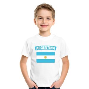 T-shirt met Argentijnse vlag wit kinderen