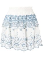 LoveShackFancy minijupe en broderie anglaise - Blanc - thumbnail