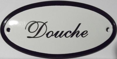 Emaille deurbordje ovaal Douche