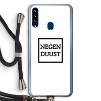 Negenduust vierkant: Samsung Galaxy A20s Transparant Hoesje met koord