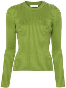 Rabanne crew-neck ribbed-knit top - Vert