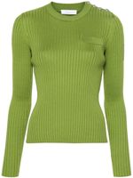 Rabanne crew-neck ribbed-knit top - Vert - thumbnail