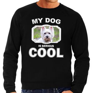 West terrier honden sweater / trui my dog is serious cool zwart voor heren