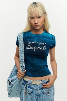 Katoenen T-shirt met korte mouwen - BLUE - XL