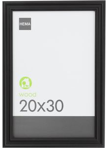 HEMA Fotolijst - Hout - Zwart - Relief Brede Rand 20 X 30