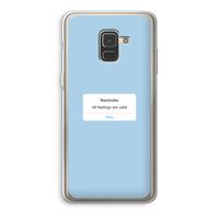 Reminder: Samsung Galaxy A8 (2018) Transparant Hoesje