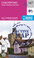 Topografische kaart 167 Landranger Active Chelmsford / Harlow / Bishop's Stortford | Ordnance Survey