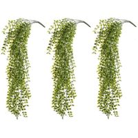 3x Kantoor UV kunstplanten groene ficus hangplant/tak 80 cm   -