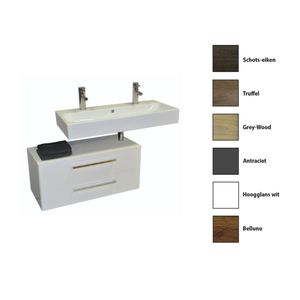 Badkamermeubelset Sanicare Q17 100 cm Hoogglans Wit (spiegel optioneel)