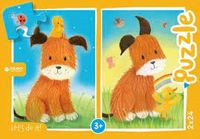 Puzzel dog and duckling 2x24st - Hortus - thumbnail