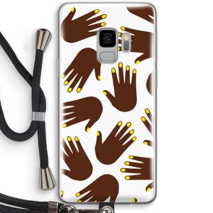 Hands dark: Samsung Galaxy S9 Transparant Hoesje met koord