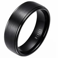 Herenring Wolfraam Zwart 8mm-18mm