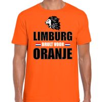 Oranje t-shirt Limburg brult voor oranje heren - Holland / Nederland supporter shirt EK/ WK - thumbnail