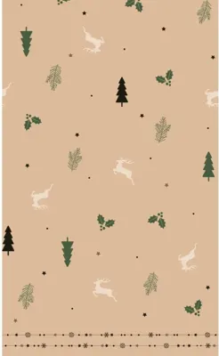Duni dunicel tafelkleed natural yuletide 138x220cm bruin 1 stuks