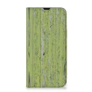 iPhone 13 Pro Max Book Wallet Case Green Wood