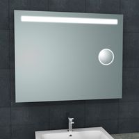 Badkamerspiegel Aqua Splash Mire Rechthoek Inclusief LED Verlichting + Scheerspiegel 100 cm Aqua Splash - thumbnail