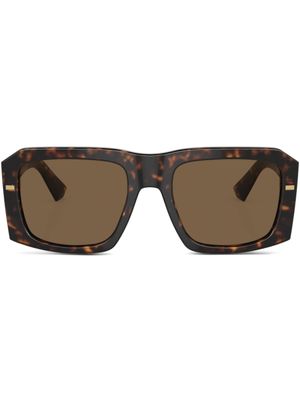 Dolce & Gabbana Eyewear lunettes de soleil teintées à effet écaille de tortue - Vert