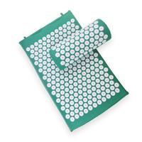 TPE + spons acupunctuur acupoint pijn Relief acupunctuur massage pad yoga mat + kussen set (groen)