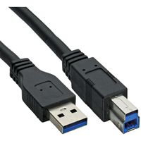 Kabel Inline USB-A USB-B 3.0 M 1.5 meter zwart - thumbnail