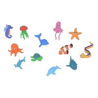 12x Zeedieren/oceaan baby dieren speelgoed figuren - thumbnail