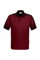 Hakro 839 Polo shirt Contrast MIKRALINAR® - Burgundy/Anthracite - S