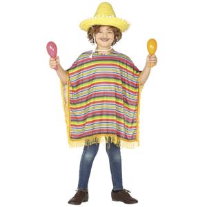 Mexicaanse verkleed poncho - gestreept - one size - Verkleedkleding voor kinderen