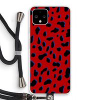 Red Leopard: Pixel 4 Transparant Hoesje met koord