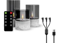 FlinQ Luxe Oplaadbare LED Kaarsen - Grijs - Stone look FlinQ Luxe Oplaadbare LED Kaarsen - Grijs - Stone look