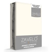 Zavelo® Jersey Hoeslaken Ivoor-Lits-jumeaux (160x200 cm) - thumbnail