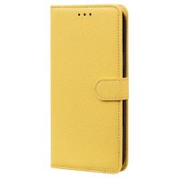 Samsung Galaxy S21 FE hoesje - Bookcase - Koord - Pasjeshouder - Portemonnee - Camerabescherming - Kunstleer - Geel - thumbnail