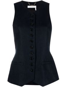 Chloé veston boutonné à design sans manches - Bleu