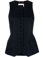 Chloé veston boutonné à design sans manches - Bleu