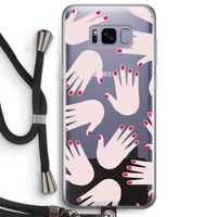 Hands pink: Samsung Galaxy S8 Plus Transparant Hoesje met koord