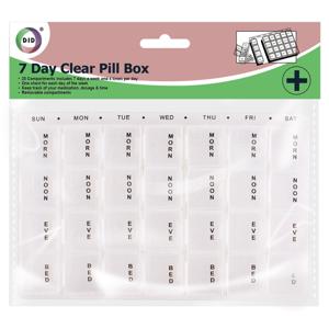 DID&amp;nbsp;Medicijnen doos/pillendoos - 28-vaks - wit - 17 cm   -