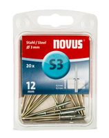 Novus Blindklinknagel S3 X 1mm, Staal S3 | 20 stuks - 045-0035 045-0035 Novus Blindklinknagel S3 X 1mm, Staal S3 | 20 stuks - 045-0035 045-0035