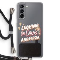 Pizza is the answer: Samsung Galaxy S21 Transparant Hoesje met koord