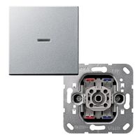 Gira 2-polige schakelaar met drukknop aluminium
