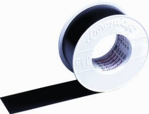 Coroplast zelfklevende tape PVC, zwart, (lxb) 25mx25mm, UV-bestendig, isol
