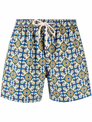 PENINSULA SWIMWEAR short de bain à taille à lien de resserrage - Bleu