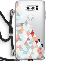 Gekleurde driehoekjes pastel: LG V30 Transparant Hoesje met koord