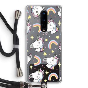 Rainbow Unicorn: OnePlus 8 Transparant Hoesje met koord