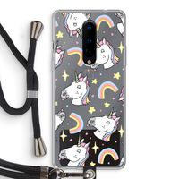 Rainbow Unicorn: OnePlus 8 Transparant Hoesje met koord