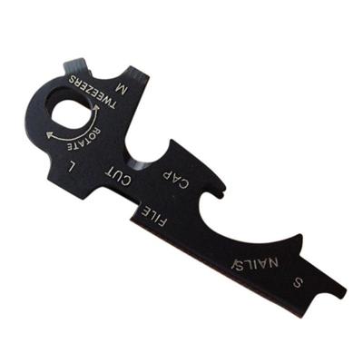 8 in 1 multitools EDC RVS sleutelhanger outdoor Survival Gear Gadget (zwart)