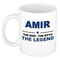 Naam cadeau mok/ beker Amir The man, The myth the legend 300 ml   - - thumbnail