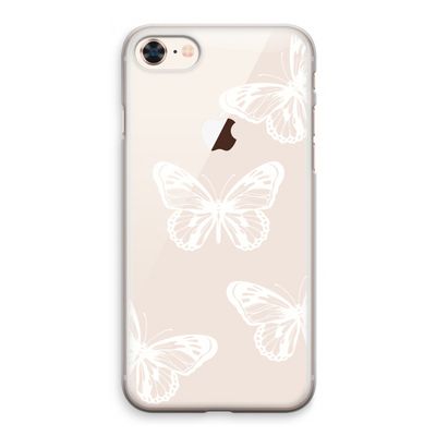 White butterfly: iPhone 8 Transparant Hoesje
