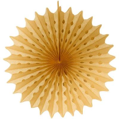 Decoratie waaier van papier - Honeycomb - goud - Dia 45 cm - Feest versiering